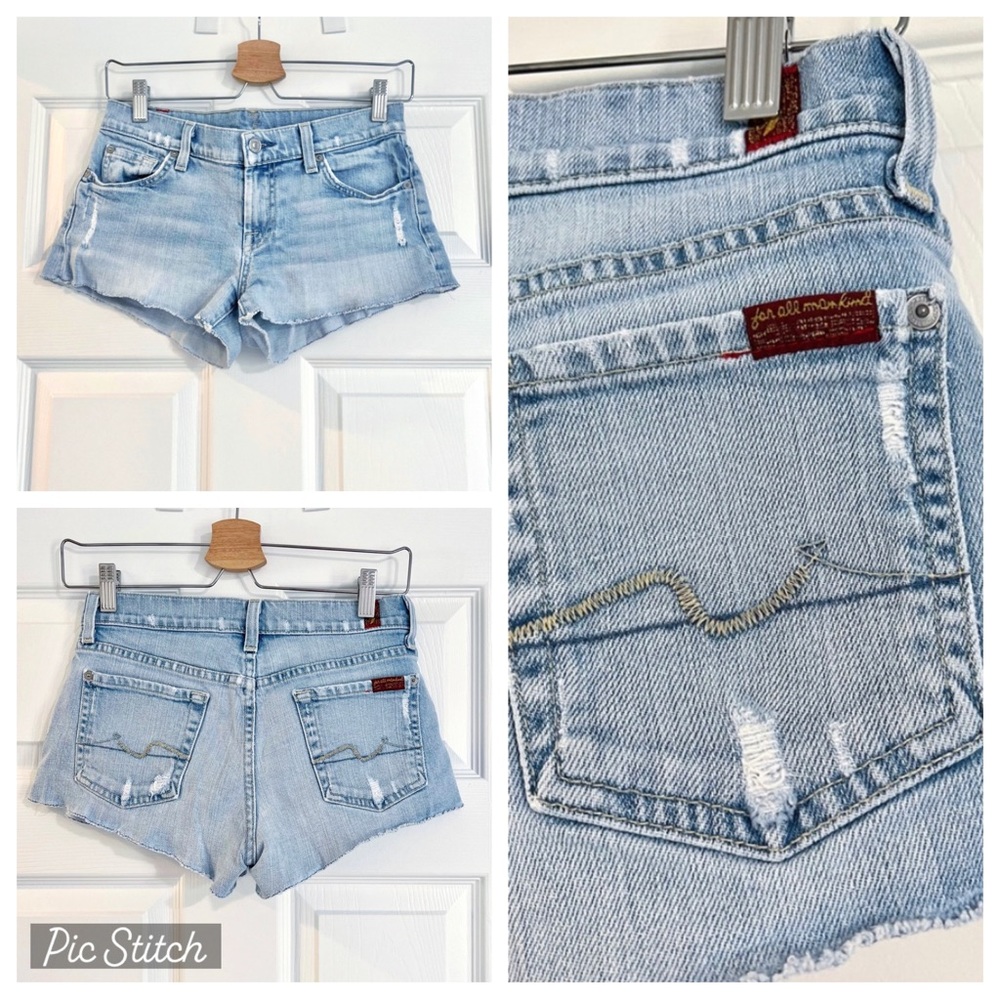 🆕 7 For All Mankind Jean Shorts / Size: 26 / Light Wash